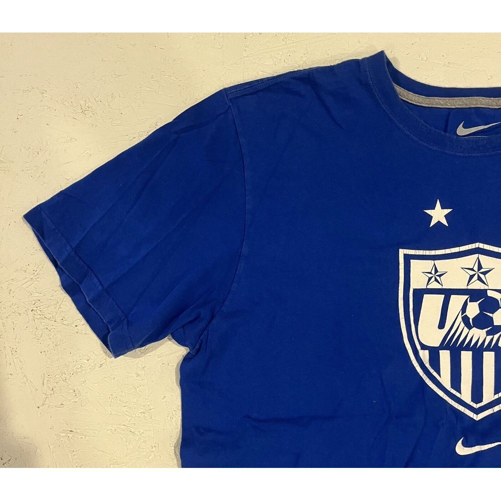 Nike US Soccer USMNT USA Swoosh Shirt Mens XL Royal Blue White Short Sleeve - Picture 4 of 10